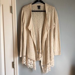 Lace trim cardigan